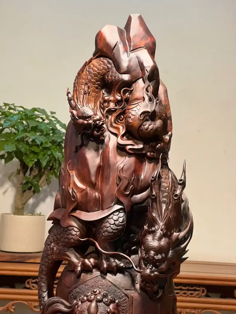 Tượng Huyền Vũ Gỗ Trắc Cao 60cm