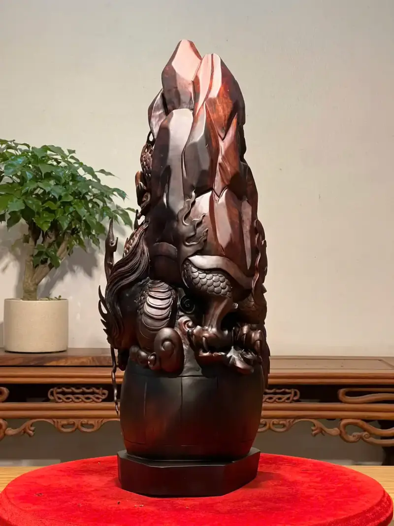 Tượng Huyền Vũ Gỗ Trắc Cao 60cm