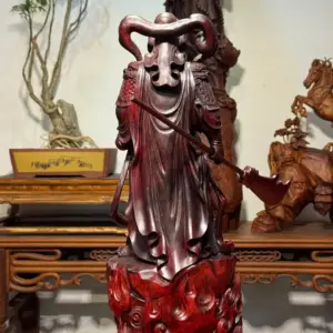 Tượng Quan Công Gỗ Tử Đàn Ấn Cao 50cm
