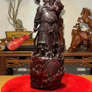 Tượng Quan Công Gỗ Tử Đàn Ấn Cao 50cm