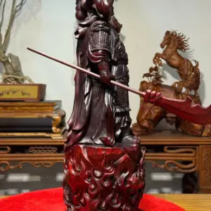 Tượng Quan Công Gỗ Tử Đàn Ấn Cao 50cm