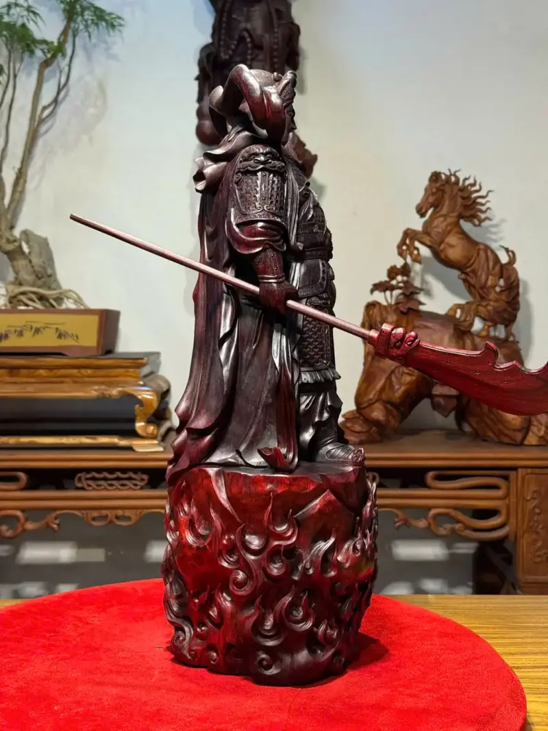 Tượng Quan Công Gỗ Tử Đàn Ấn Cao 50cm