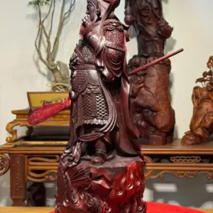 Tượng Quan Công Gỗ Tử Đàn Ấn Cao 50cm