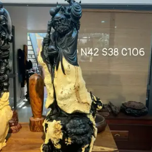 Tượng Đạt Ma Gỗ Nu Mun Cao 106cm