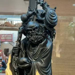 Tượng Đạt Ma Gỗ Nu Mun Cao 106cm