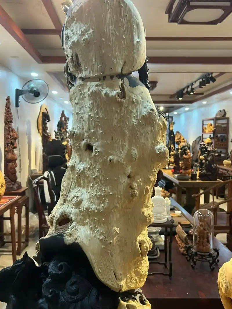 Tượng Đạt Ma Gỗ Nu Mun Cao 106cm