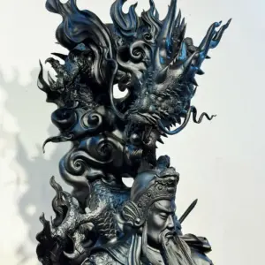 Tượng Quan Công Gỗ Nu Mun Cao 116cm