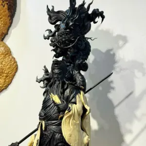 Tượng Quan Công Gỗ Nu Mun Cao 116cm