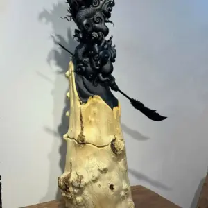 Tượng Quan Công Gỗ Nu Mun Cao 116cm