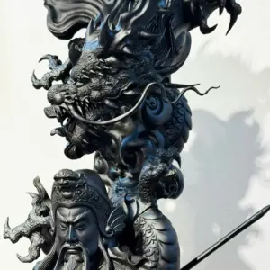 Tượng Quan Công Gỗ Nu Mun Cao 116cm