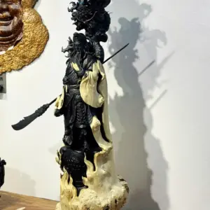 Tượng Quan Công Gỗ Nu Mun Cao 116cm