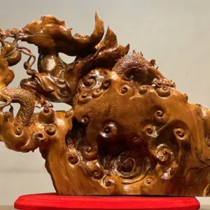 Tượng Đạt Ma Gỗ Nu Ngọc Am Cao 52cm