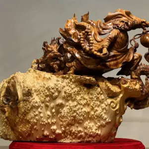 Tượng Đạt Ma Gỗ Nu Ngọc Am Cao 52cm