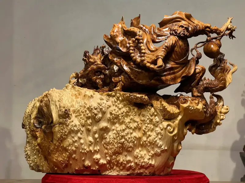 Tượng Đạt Ma Gỗ Nu Ngọc Am Cao 52cm