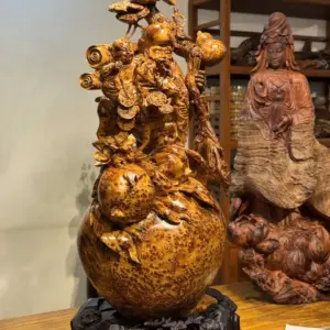 Tượng Ông Thọ Gỗ Nu Ngọc Am Cao 103cm