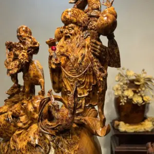 Tượng Ông Thọ Gỗ Nu Ngọc Am Cao 103cm