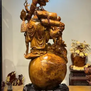 Tượng Ông Thọ Gỗ Nu Ngọc Am Cao 103cm