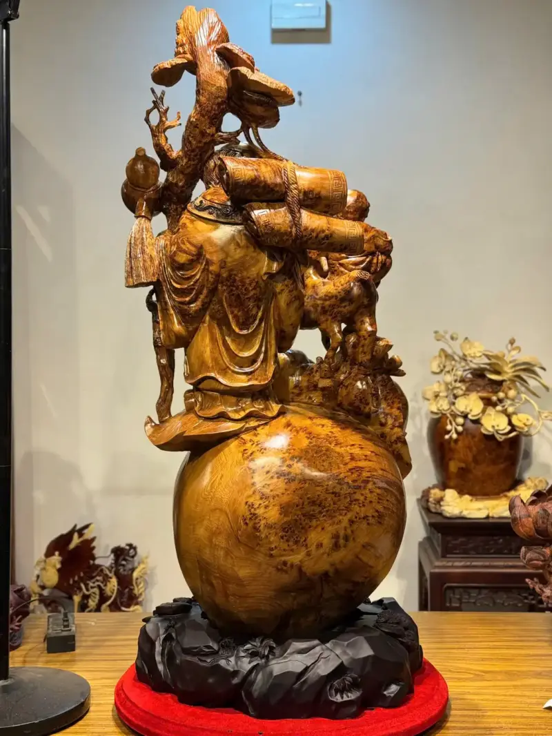 Tượng Ông Thọ Gỗ Nu Ngọc Am Cao 103cm