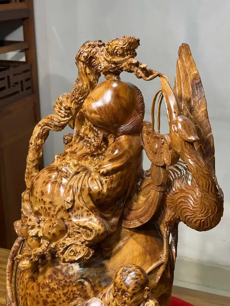 Tượng Ông Thọ Gỗ Nu Ngọc Am Cao 56cm