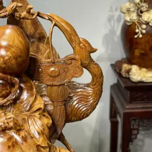 Tượng Ông Thọ Gỗ Nu Ngọc Am Cao 56cm