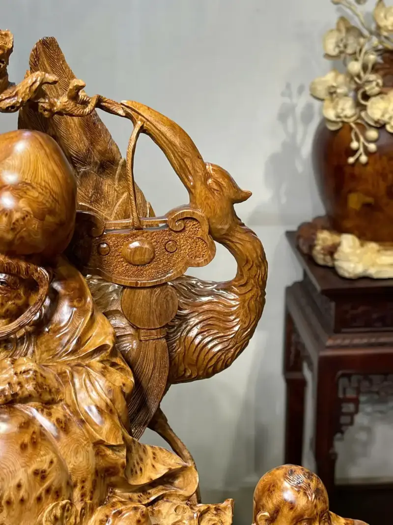 Tượng Ông Thọ Gỗ Nu Ngọc Am Cao 56cm