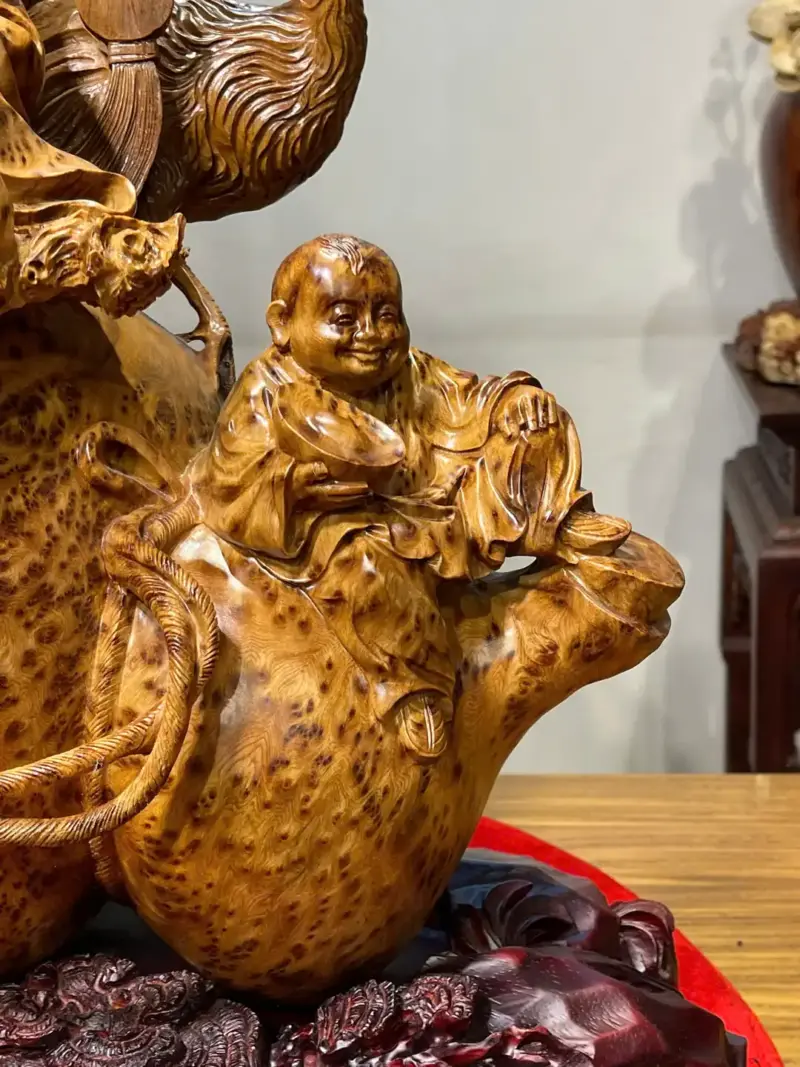 Tượng Ông Thọ Gỗ Nu Ngọc Am Cao 56cm