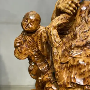Tượng Ông Thọ Gỗ Nu Ngọc Am Cao 56cm