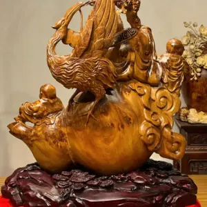 Tượng Ông Thọ Gỗ Nu Ngọc Am Cao 56cm