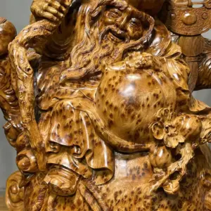 Tượng Ông Thọ Gỗ Nu Ngọc Am Cao 56cm