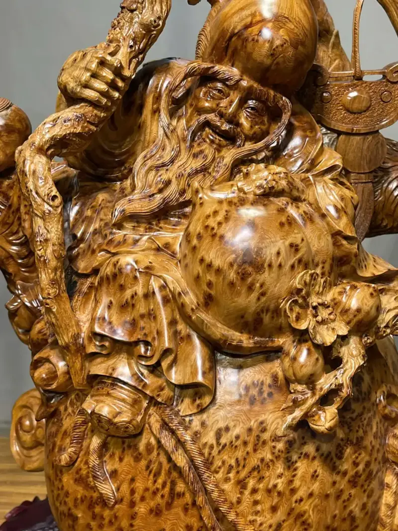 Tượng Ông Thọ Gỗ Nu Ngọc Am Cao 56cm