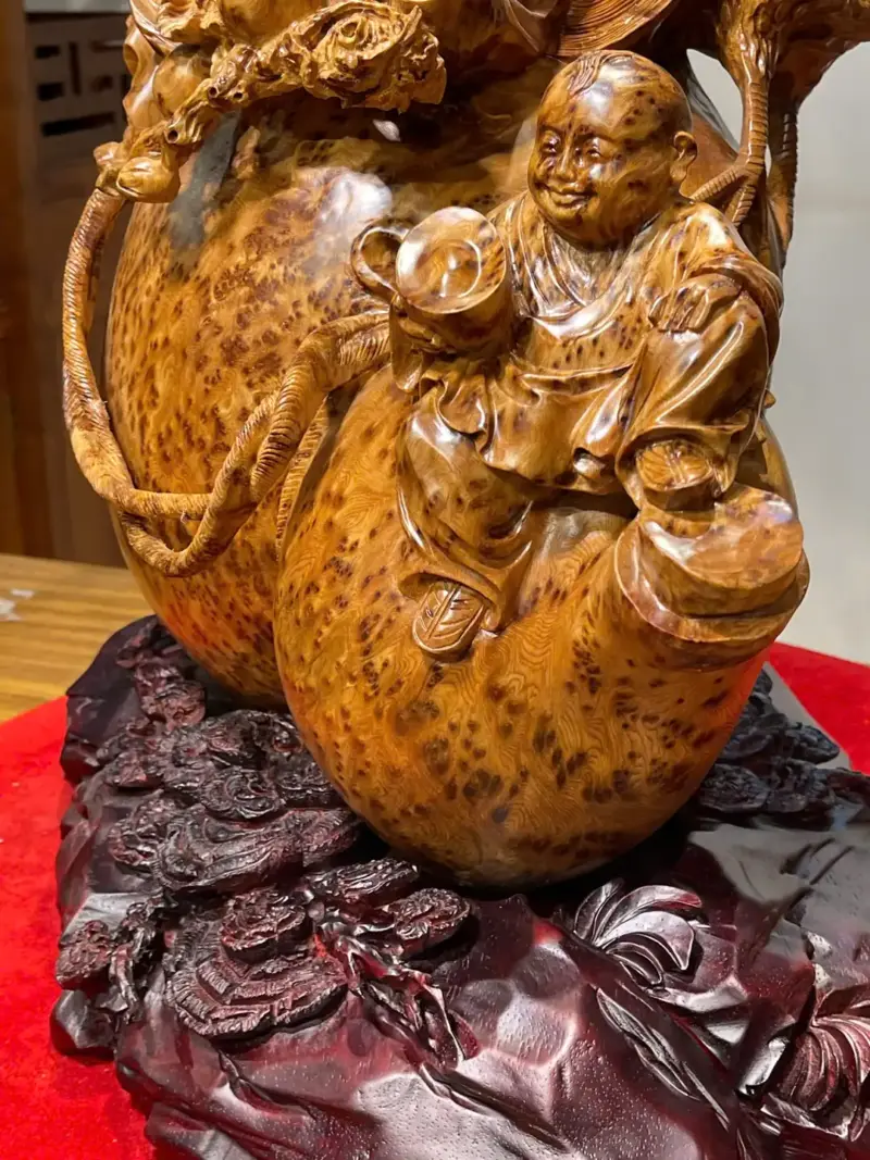 Tượng Ông Thọ Gỗ Nu Ngọc Am Cao 56cm