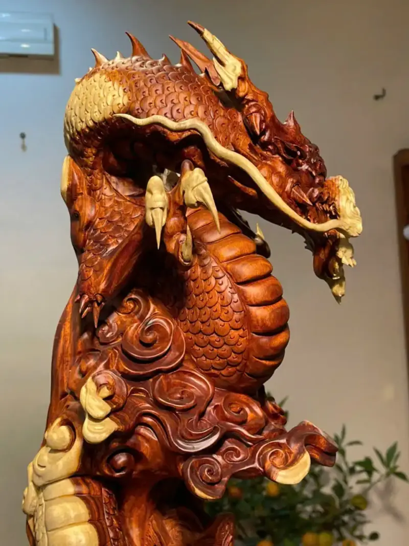 Tượng Phật Gỗ Nu Tử Đàn Cao 107cm