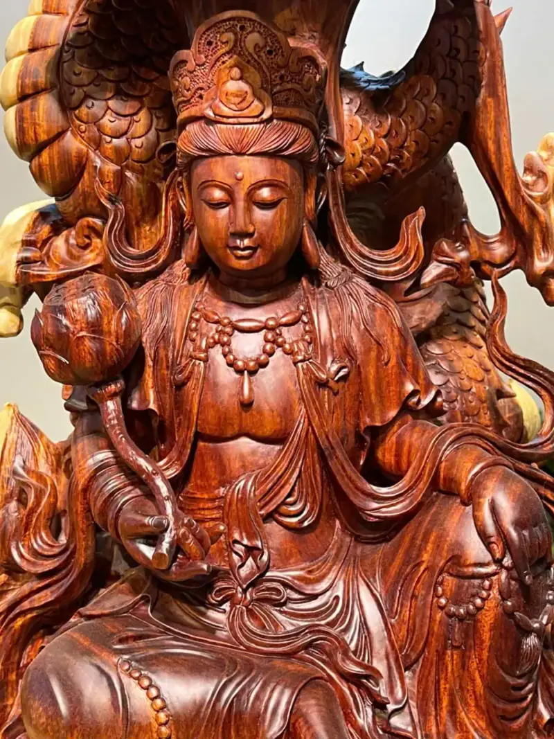 Tượng Phật Gỗ Nu Tử Đàn Cao 107cm