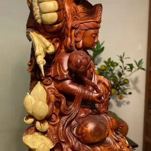 Tượng Phật Gỗ Nu Tử Đàn Cao 107cm