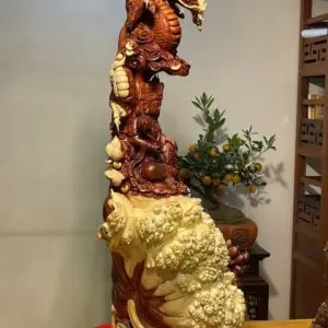 Tượng Phật Gỗ Nu Tử Đàn Cao 107cm