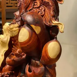 Tượng Phật Gỗ Nu Tử Đàn Cao 107cm