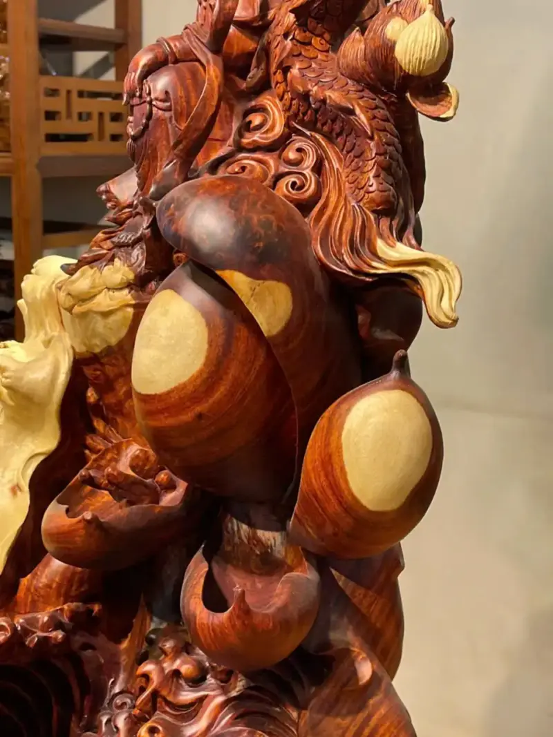 Tượng Phật Gỗ Nu Tử Đàn Cao 107cm