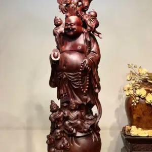 Tượng Di Lặc Gỗ Tử Đàn Cao 86cm