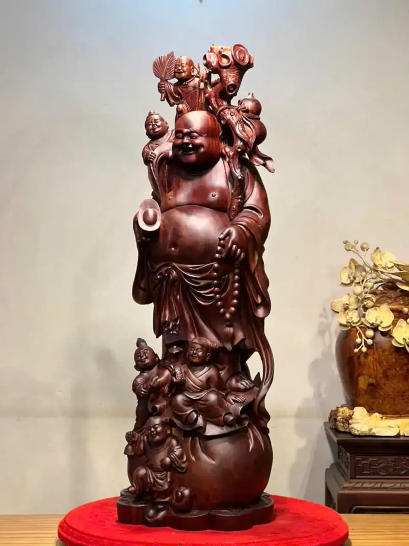 Tượng Di Lặc Gỗ Tử Đàn Cao 86cm