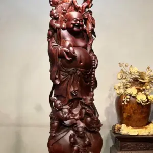 Tượng Di Lặc Gỗ Tử Đàn Cao 86cm