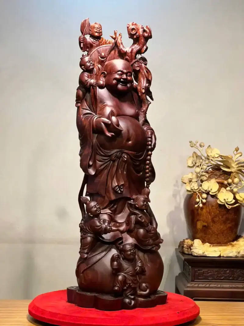 Tượng Di Lặc Gỗ Tử Đàn Cao 86cm