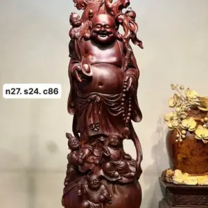 Tượng Di Lặc Gỗ Tử Đàn Cao 86cm