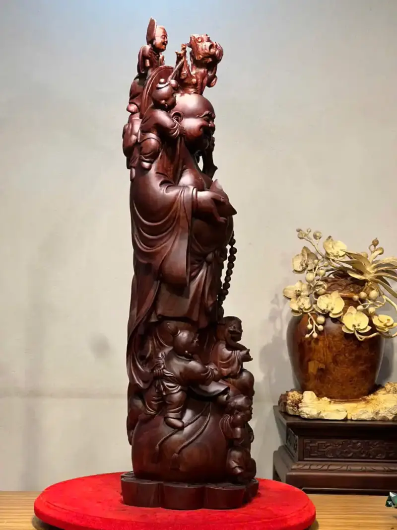 Tượng Di Lặc Gỗ Tử Đàn Cao 86cm