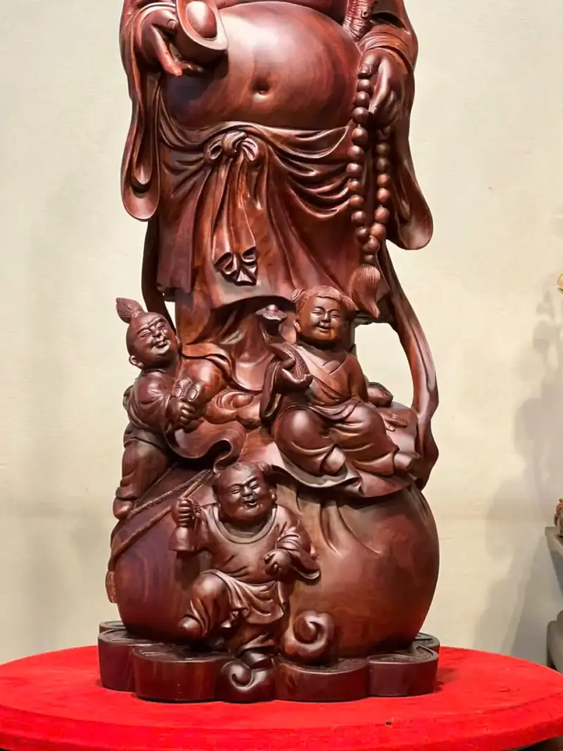 Tượng Di Lặc Gỗ Tử Đàn Cao 86cm