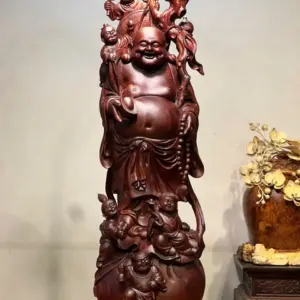 Tượng Di Lặc Gỗ Tử Đàn Cao 86cm