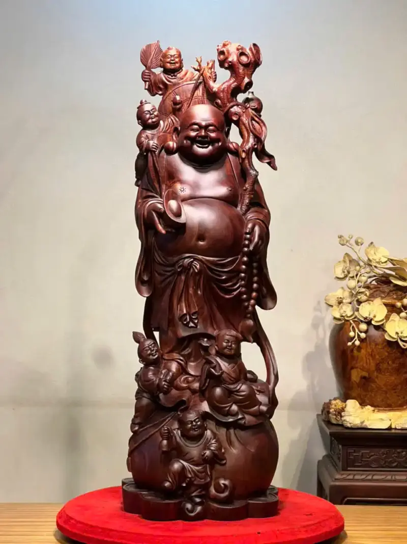 Tượng Di Lặc Gỗ Tử Đàn Cao 86cm