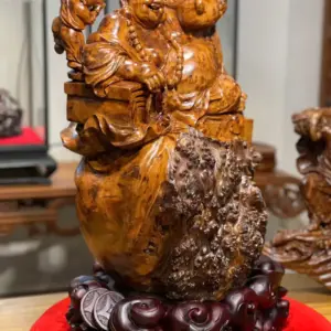 Tượng Di Lặc Gỗ Nu Ngọc Am Cao 60cm