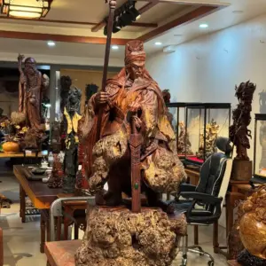 Tượng Quan Công Gỗ Nu Cẩm Cao 100cm