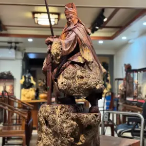Tượng Quan Công Gỗ Nu Cẩm Cao 100cm