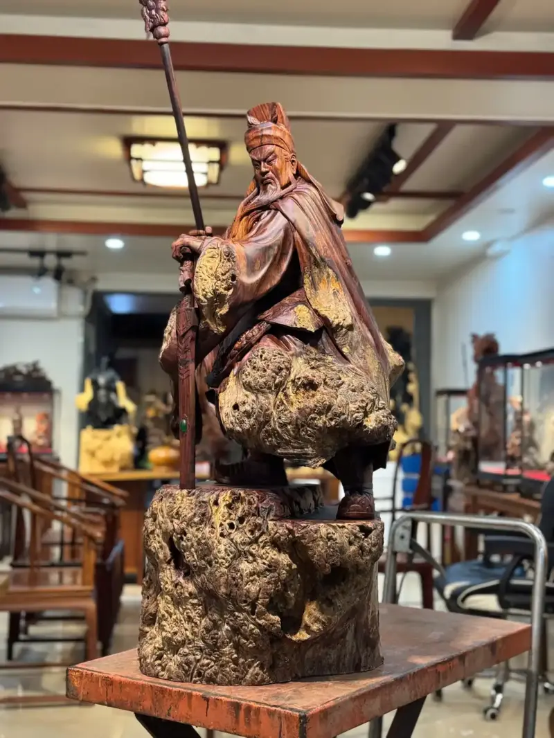 Tượng Quan Công Gỗ Nu Cẩm Cao 100cm